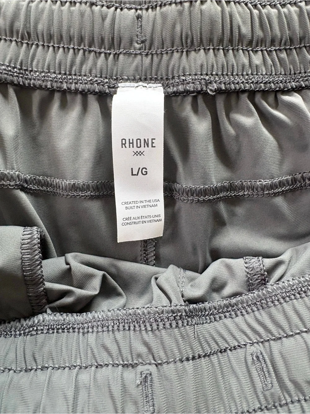 RHONE Men's Gray Athletic Swim Trunks